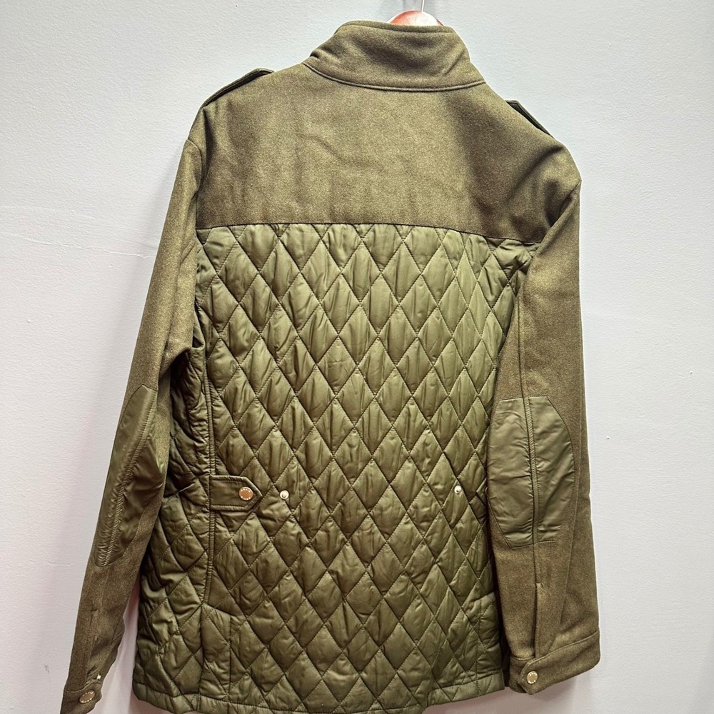 Orvis Quilted Field Jacket Olive Green Suede Trim Fishing Hunting Men L - Picture 3 of 12